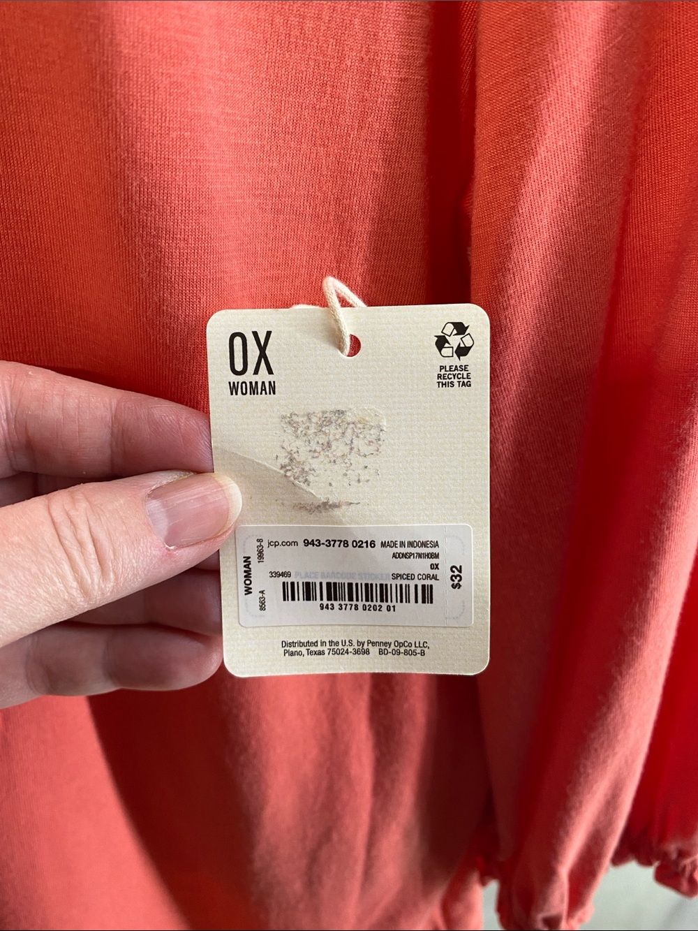 A.N.A. Women’s Spiced Coral Scoop Neck 3/4 Sleeve Flowy Blouse—Sz 0X - Picture 8 of 9